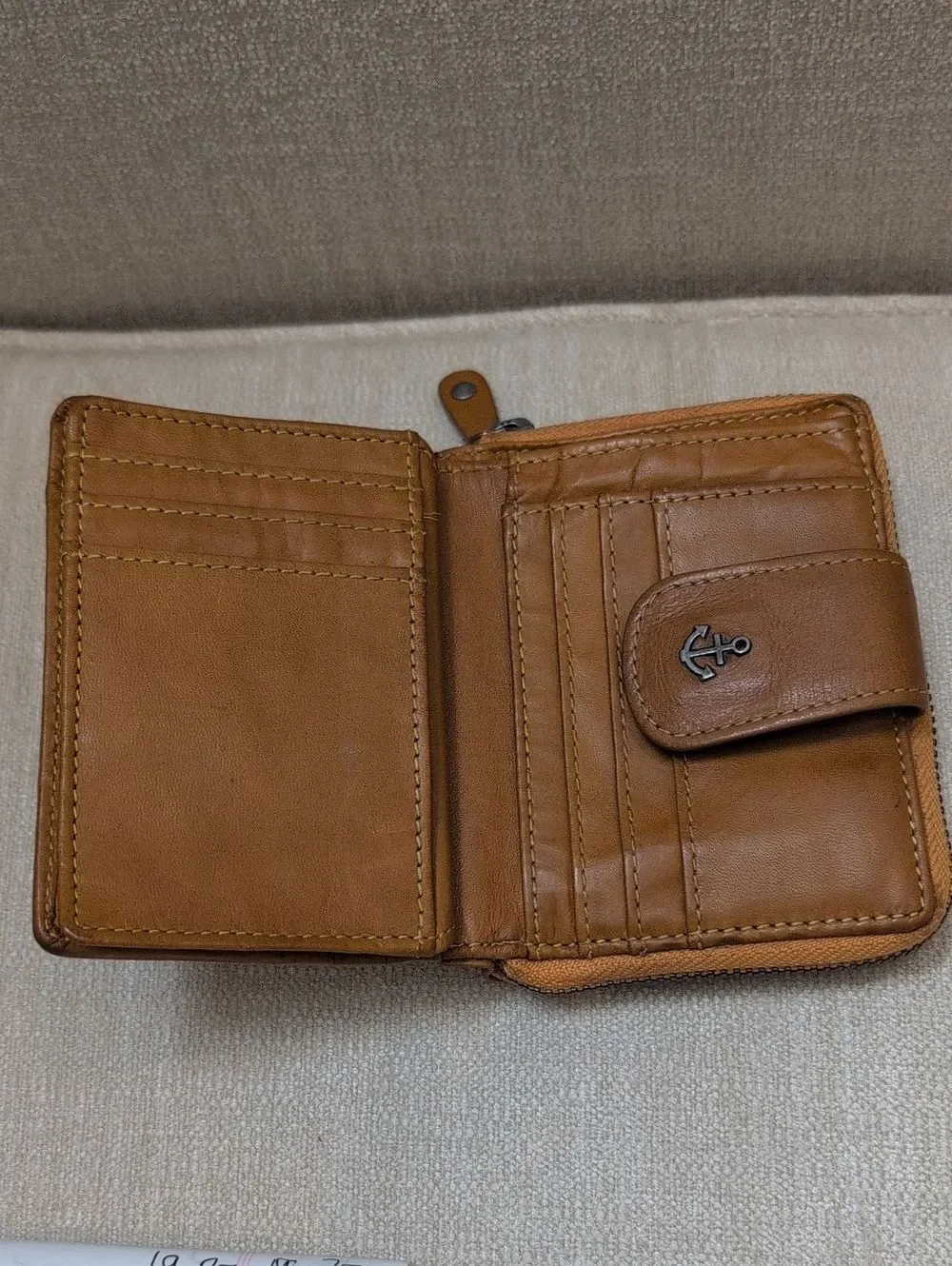 Harbour 2nd Isidora Leather Bifold Zip Around Wallet in Saffron RFID